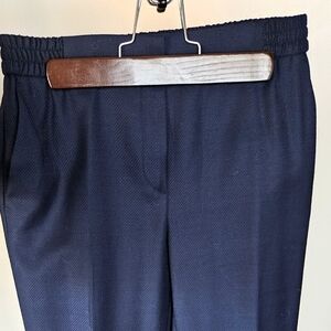 Massimo Dutti 100% wool navy trousers with elastic waist Eur 38, US 4